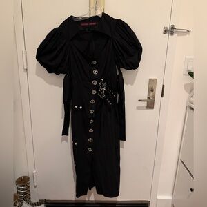 Chopova Lowena Black Button-Accent Dress